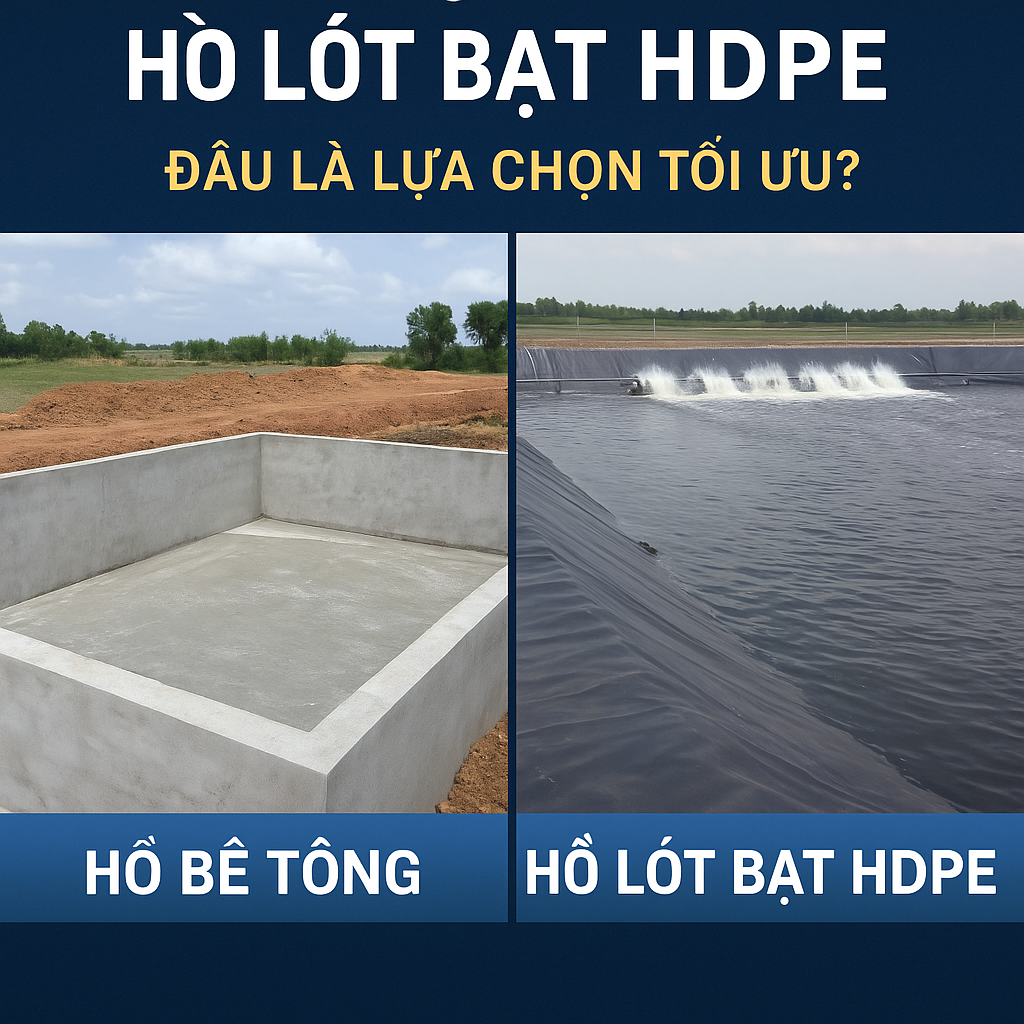 so sánh hồ bê tông và hồ lót bạt HDPE