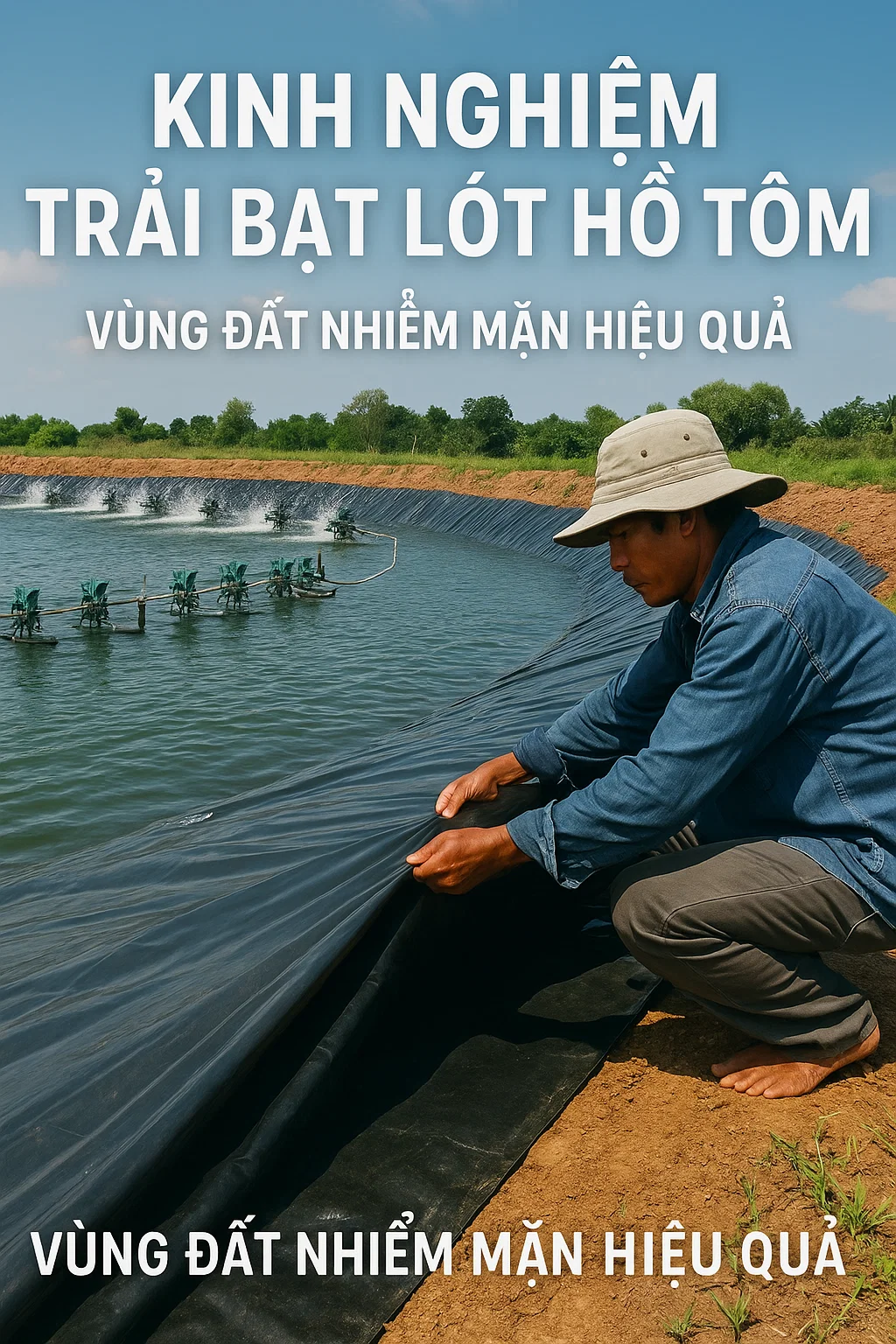 trải bạt lót hồ tôm
